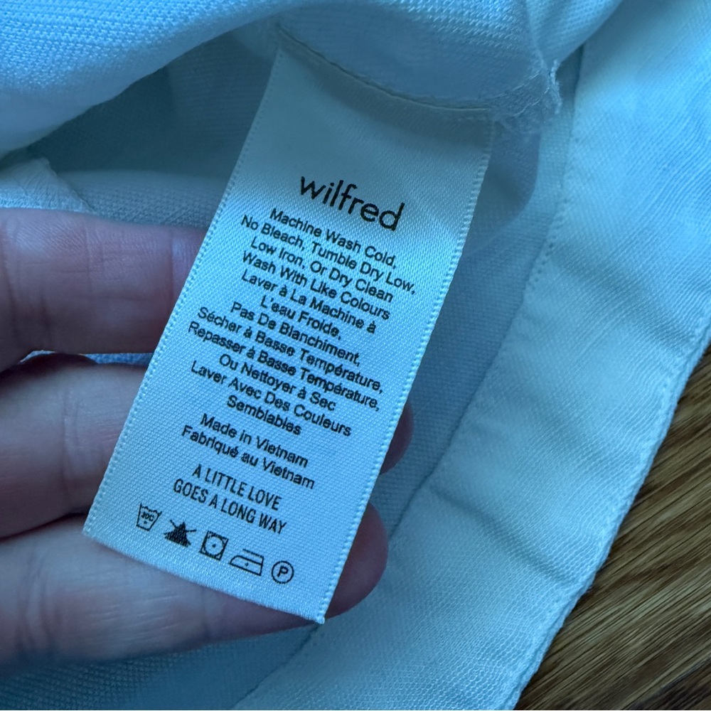 Wilfred Aritzia white linen blend Janine button blouse Small - Picture 11 of 11